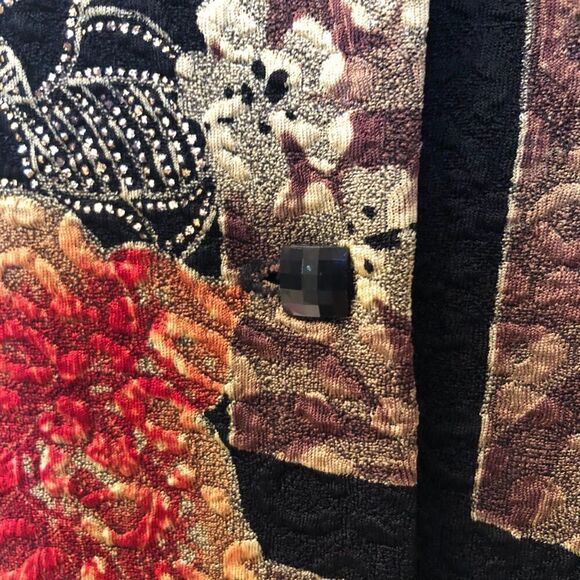 Coldwater Creek Women's Floral Button Down Collared Shirt Petite Small V-Neck - Picture 6 of 8